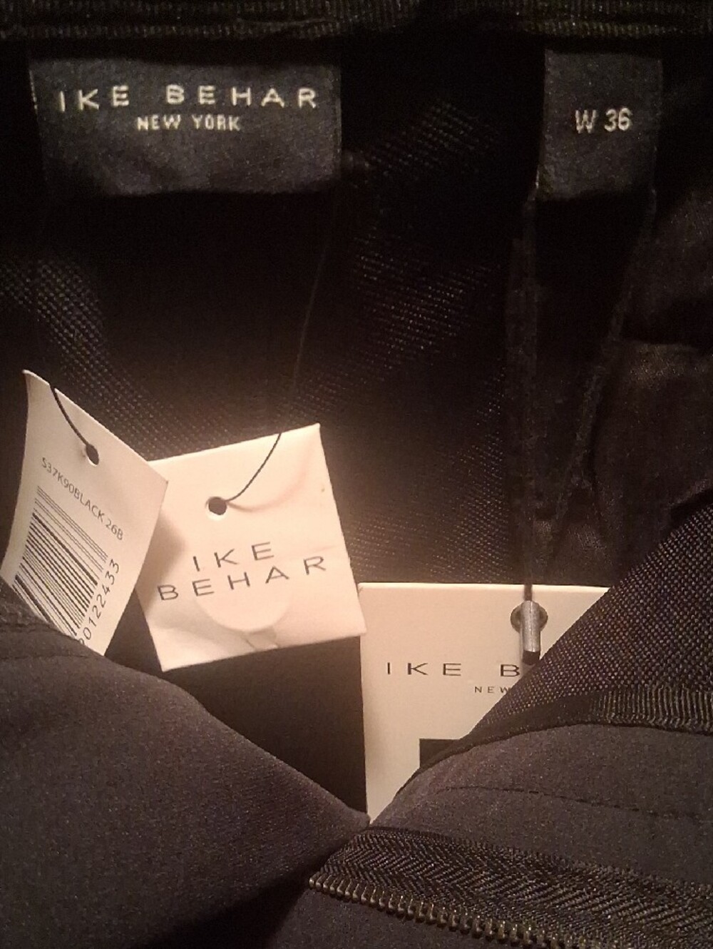 Ike Behar Men's Black Stretch Dress Trousers 36x31 - Picture 2 of 5